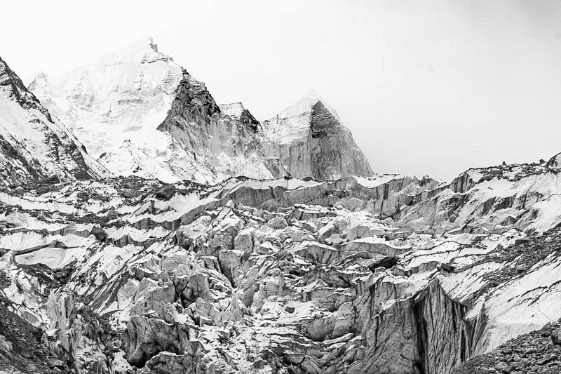 A view of the Gangotri glacier in Uttarkashi district, Uttarakhand